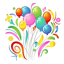 节日氛围彩带气球装饰元素