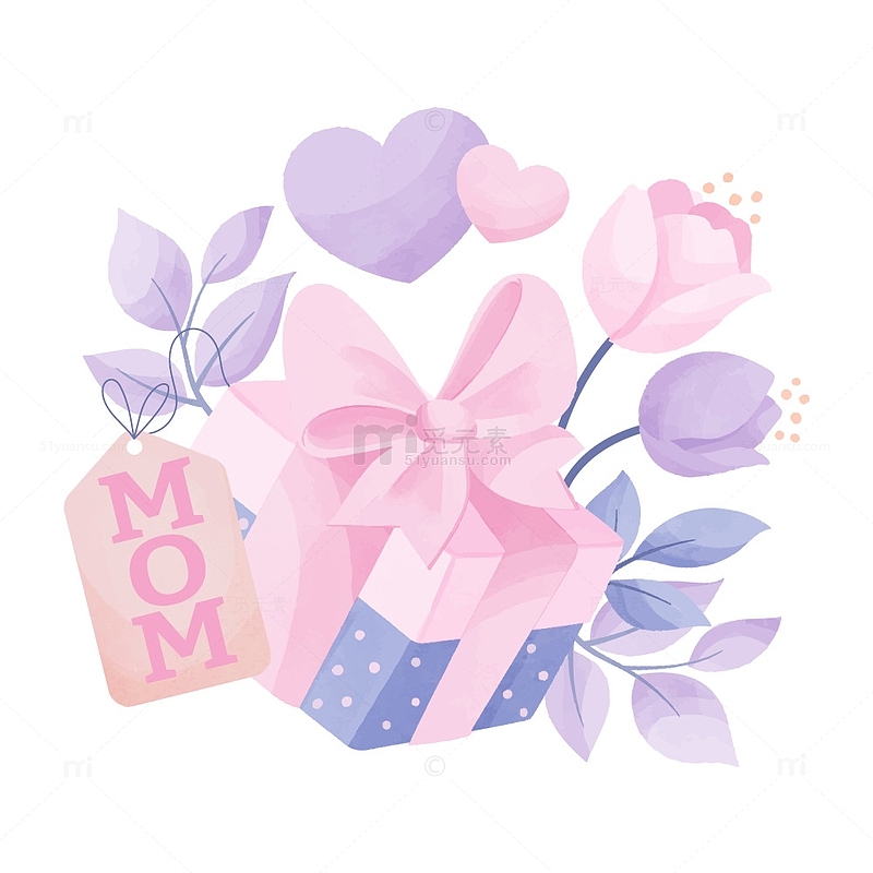 粉色礼盒母亲节礼物