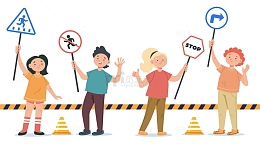 安全教育警示标语小贴画