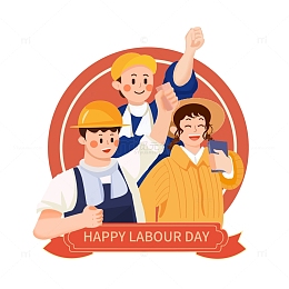 劳动最光荣工人插画