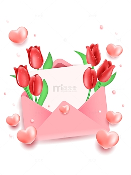 3D母亲节鲜花贺卡元素