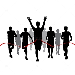 冠军冲刺人物剪影