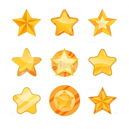 橙色发光五角星