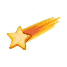 卡通可爱五角星流星夜空节日装饰