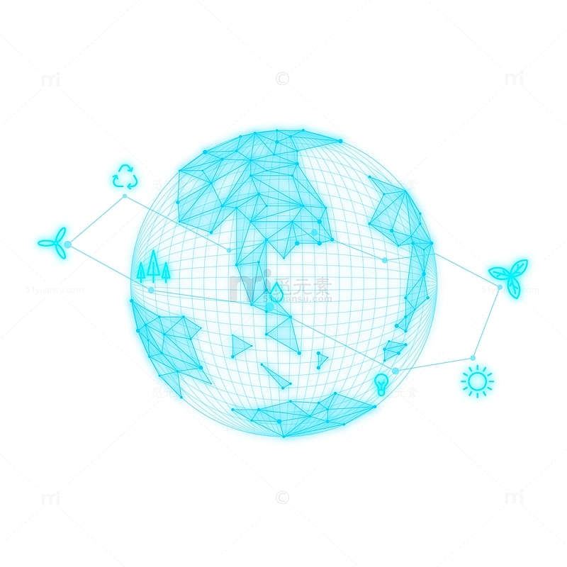 科技互联网线条全球地图