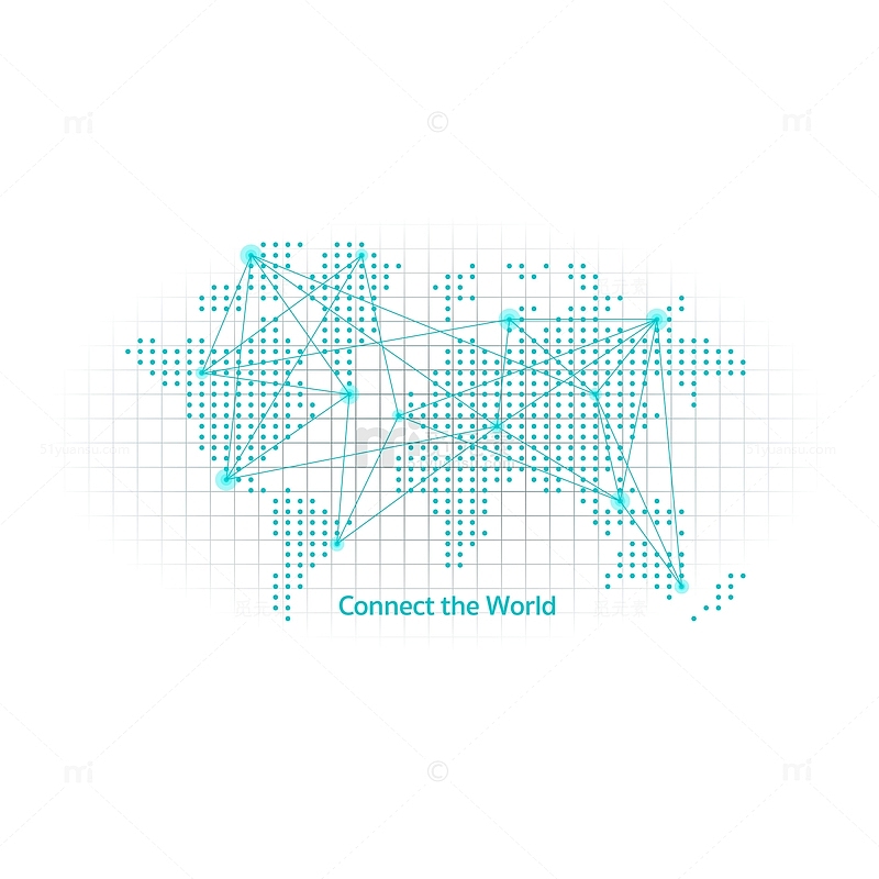 多线连接位置的世界地图抽象风格