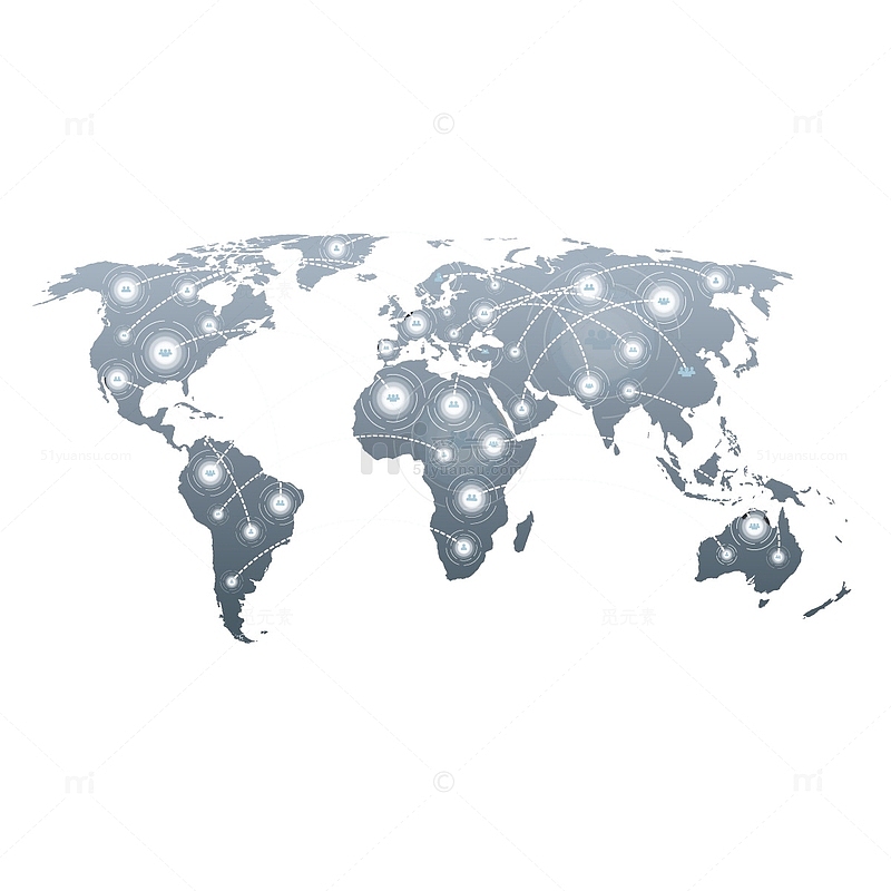 全球连接的世界地图