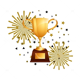 卡通金色奖杯