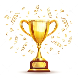 庆祝获得金色奖杯
