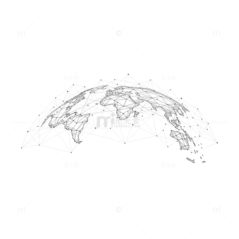 全球网络数据连接世界地图
