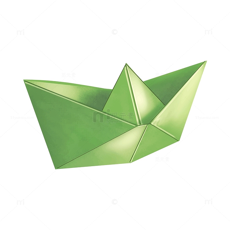 绿色3D折叠飞机船