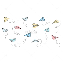 纸飞机矢量图标涂鸦轮廓样式