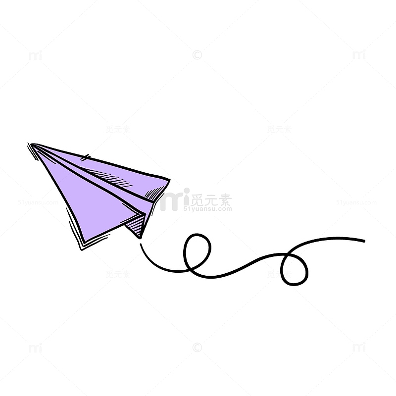 紫色纸飞机涂鸦