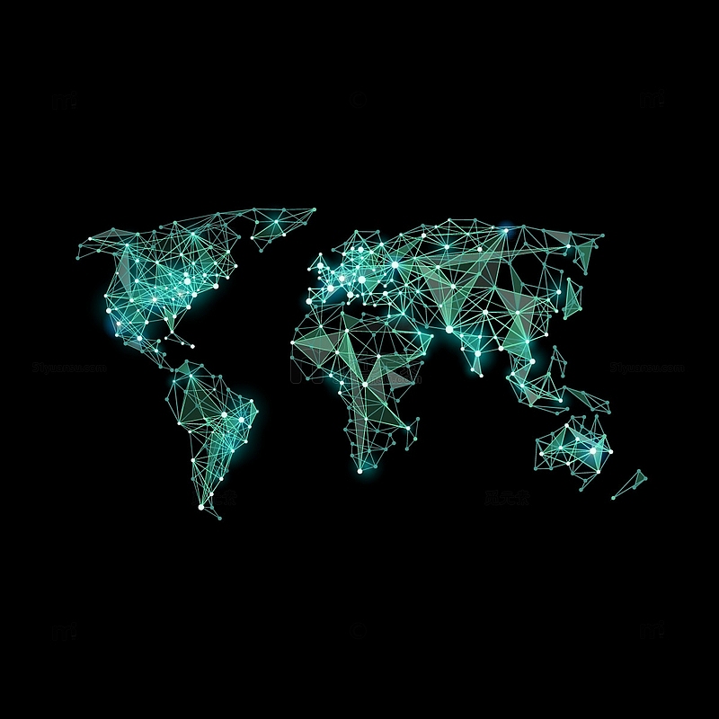 全球地图数据光点连接网络