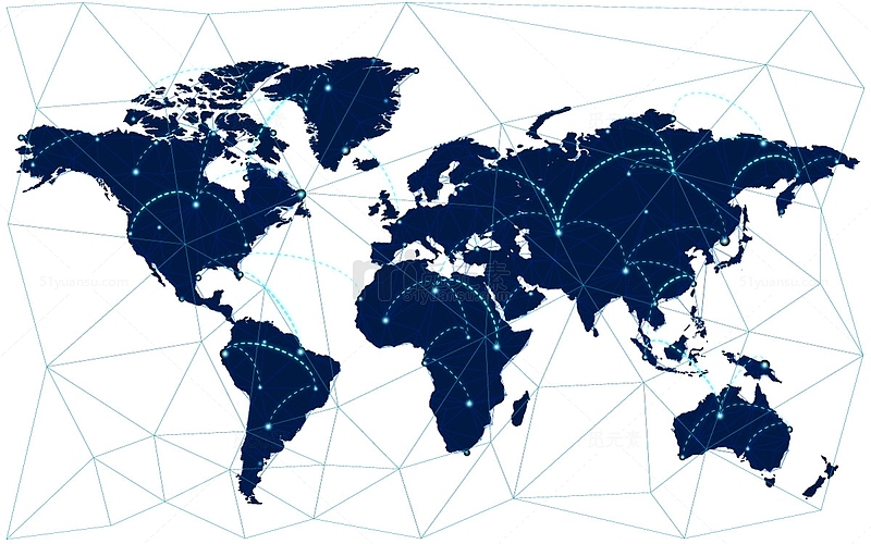 全球连接蓝色背景插图矢量图