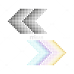 带半色调效果的箭头矢量图示虚线