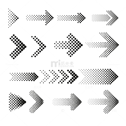 虚线半色调箭头集合