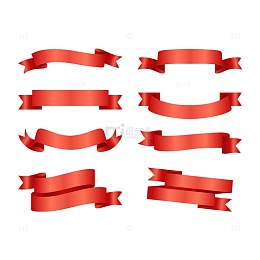 设计逼真的优雅节日彩带