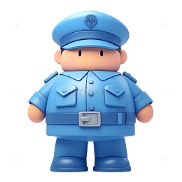 安全日安保人员卡通形象