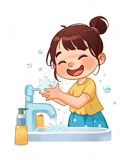 世界卫生日-洗手人物