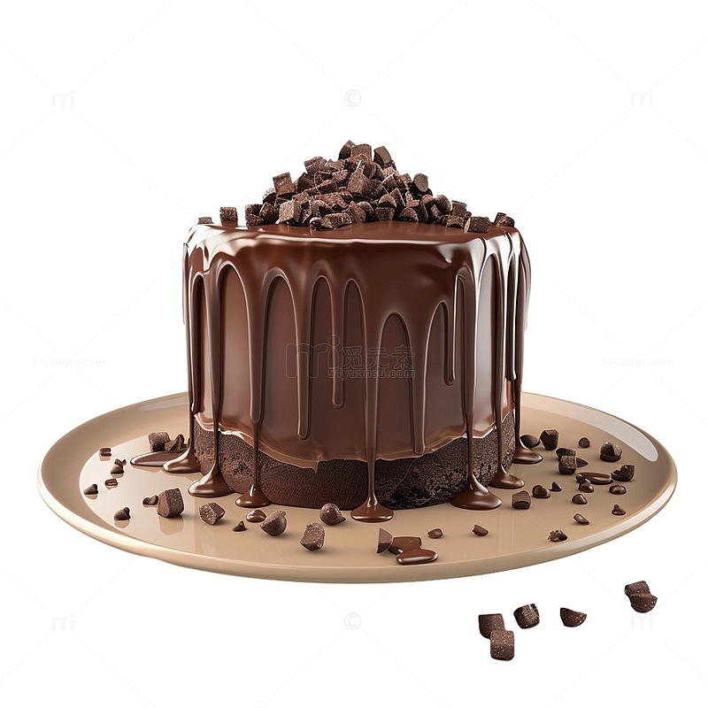 巧克力蛋糕写实素材