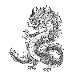 2024中国龙龙年木刻版画