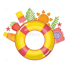 漂浮救生圈夏季标志
