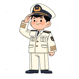 中国海军军人卡通人物插画