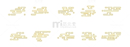 中式金色祥云线条