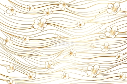 藤蔓花朵线条纹饰