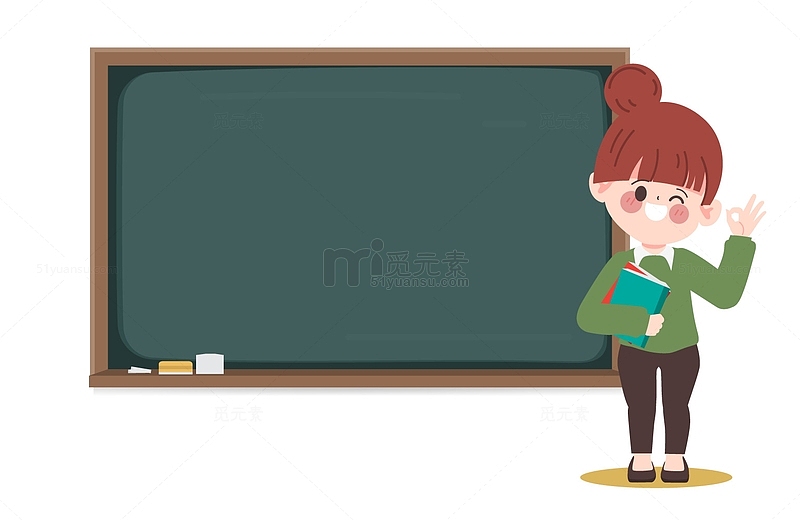 女教师在黑板前上课