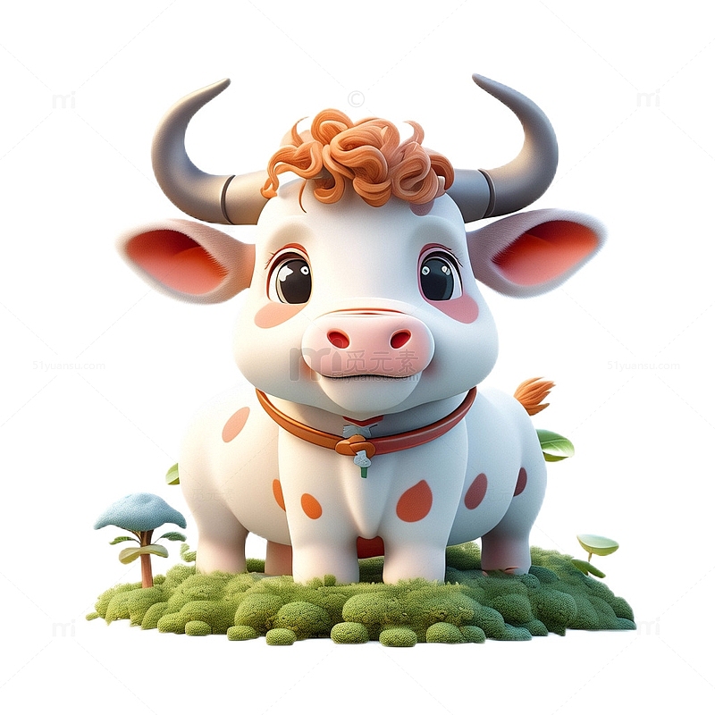 3D立体卡通奶牛动物可爱