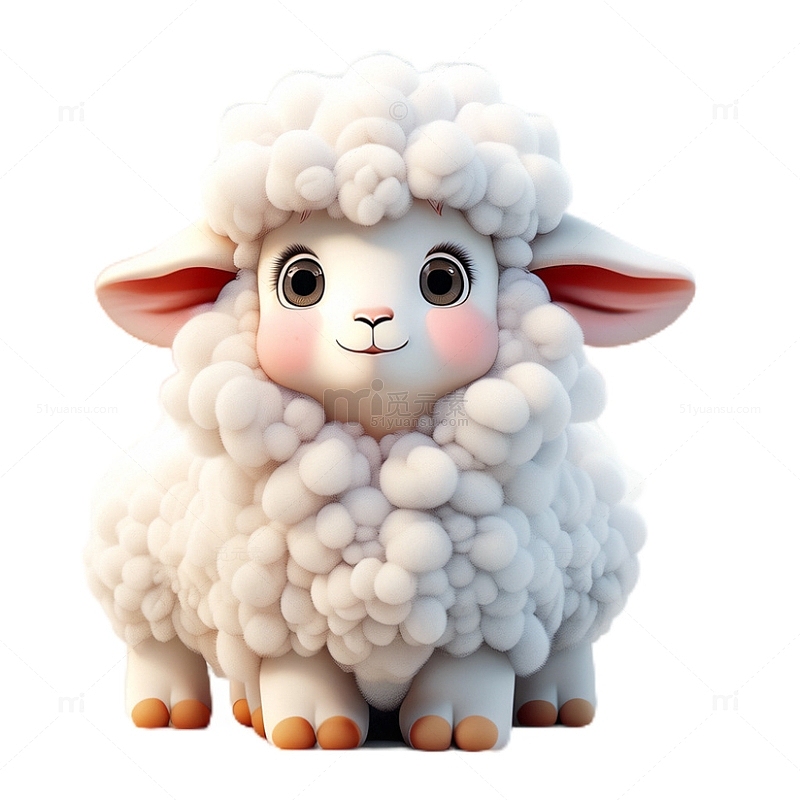 3D立体卡通动物绵羊家畜
