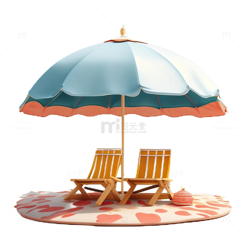 3D立体卡通遮阳伞沙滩夏日
