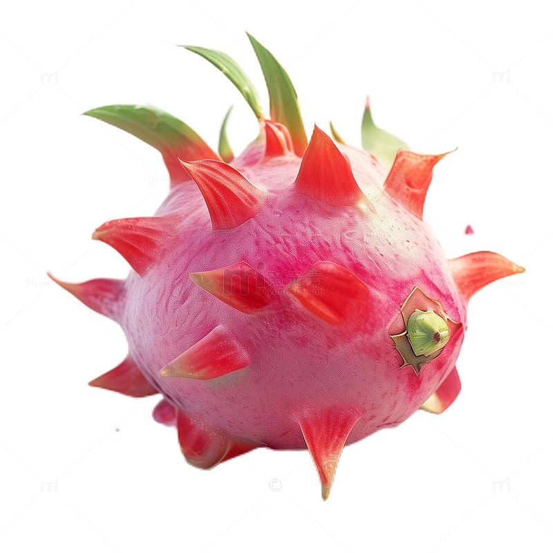 3D立体卡通水果火龙果果实