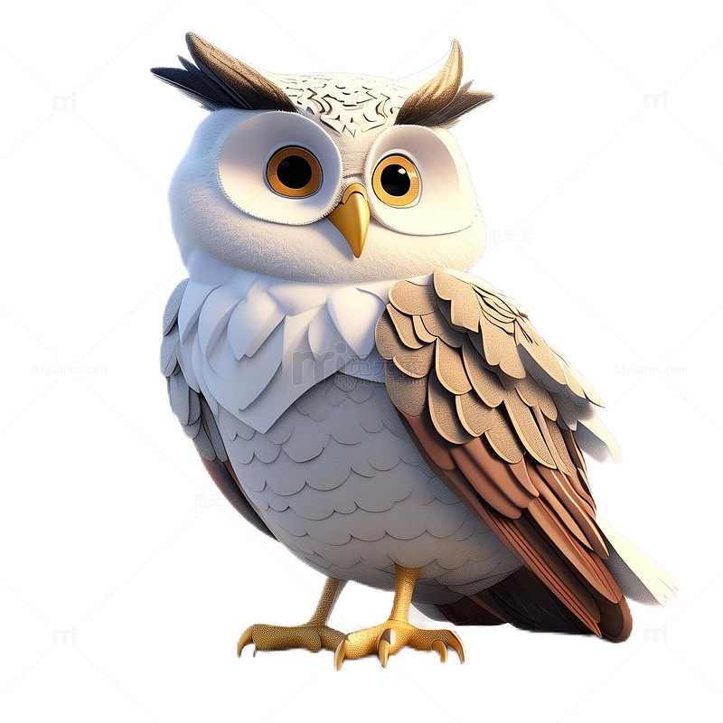 3D立体卡通动物猫头鹰鸟类可爱