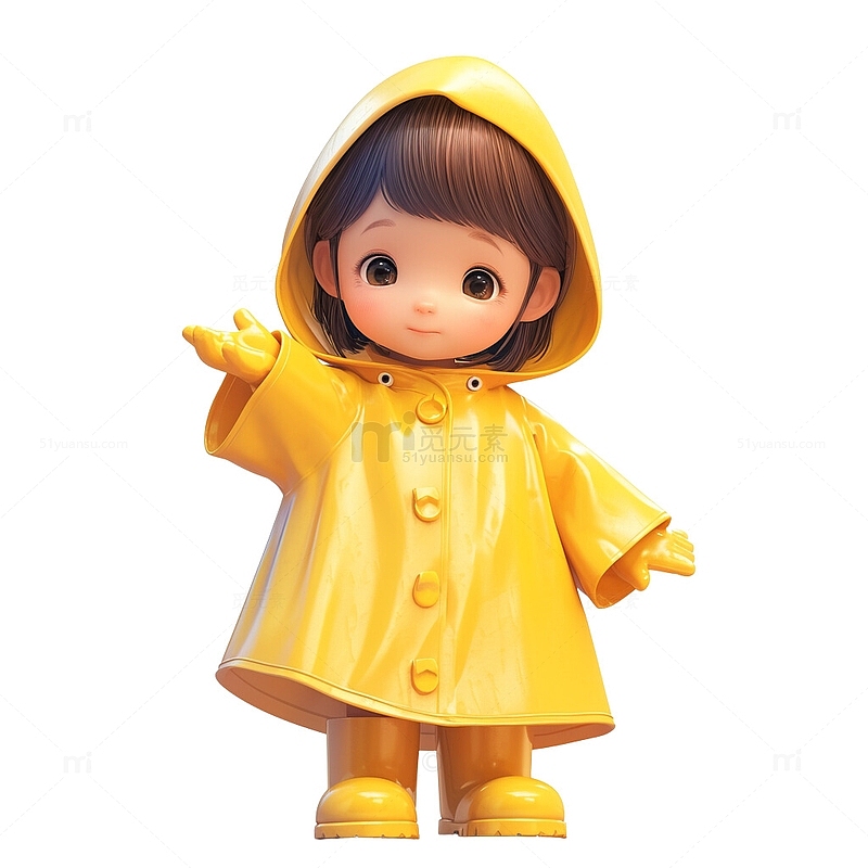 谷雨季节穿着雨衣的小孩2