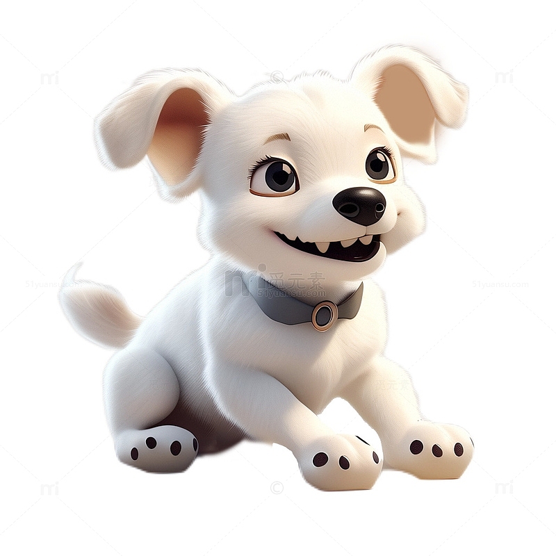 3D立体卡通小狗可爱动物开心