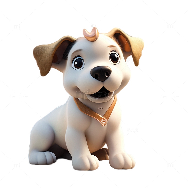 3D立体卡通小狗可爱动物友好