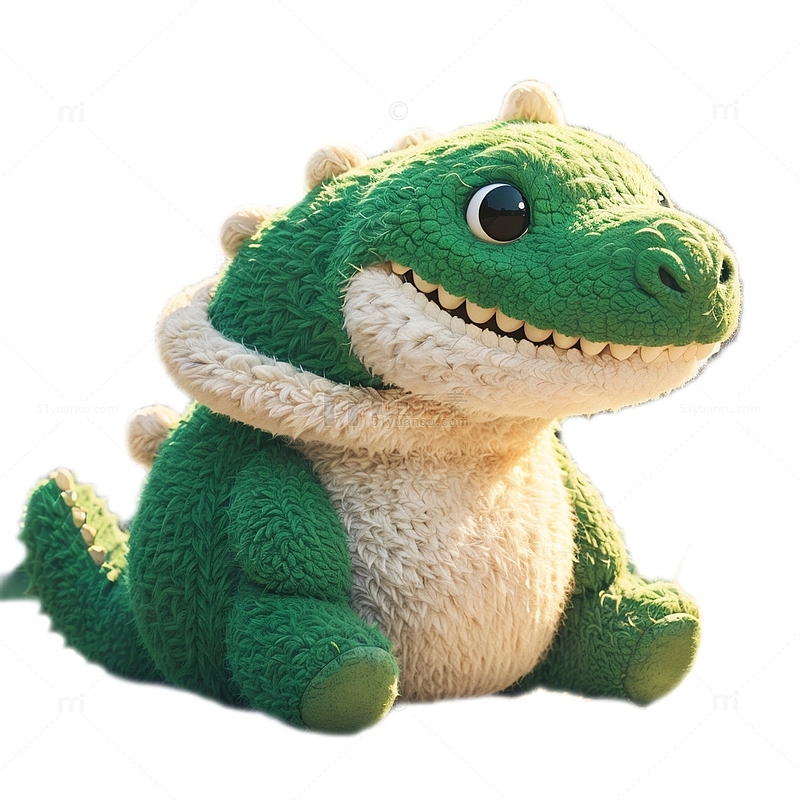 3D立体卡通鳄鱼毛绒动物可爱