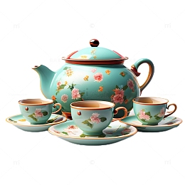 3D立体卡通茶具一套复古