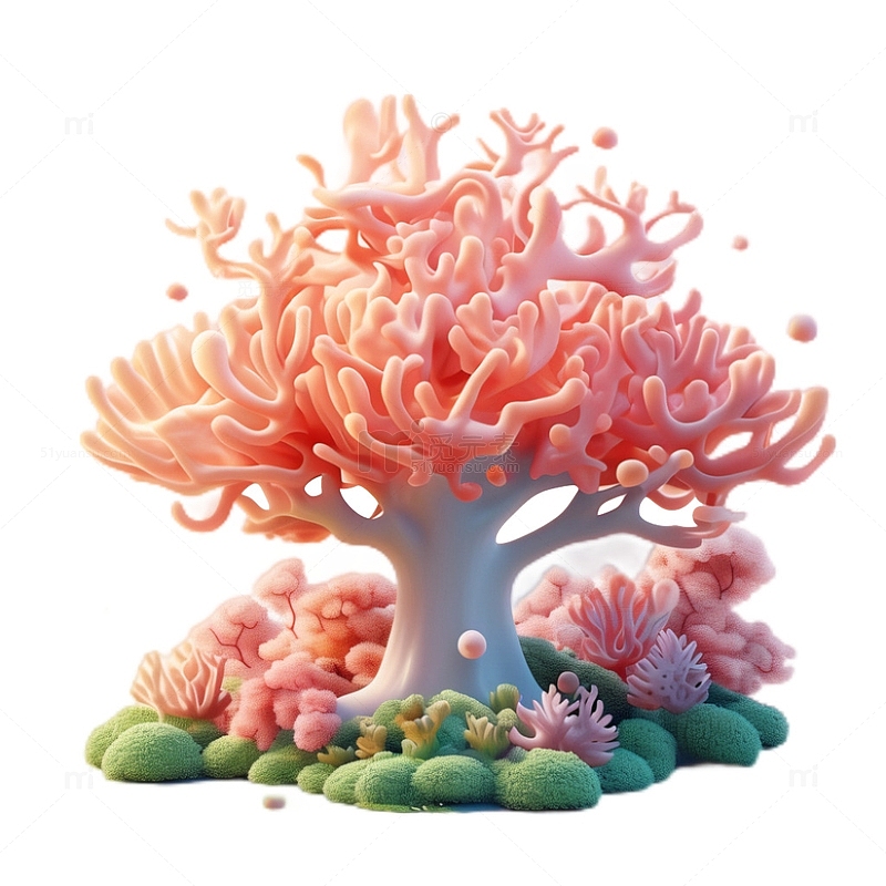3D立体卡通珊瑚海底梦幻