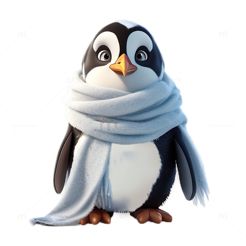 3D立体卡通企鹅动物围巾