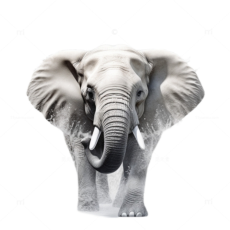 3D立体卡通大象傣族泼水节动物