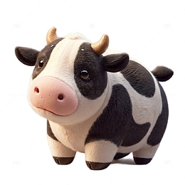 3D立体卡通奶牛动物毛绒