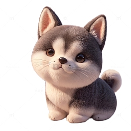 3D立体卡通小狗毛绒可爱