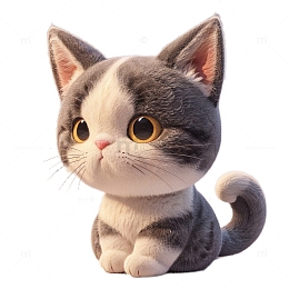 3D立体卡通猫咪毛绒可爱动物