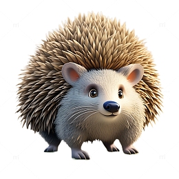 3D立体卡通可爱动物刺猬