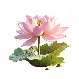 3D立体卡通莲花荷叶荷花