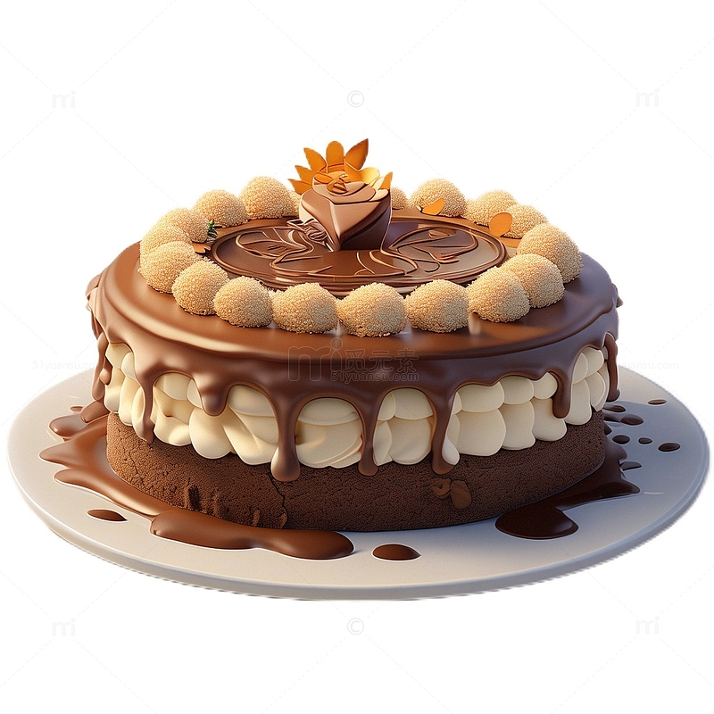 3D立体卡通巧克力蛋糕甜品下午茶奶油